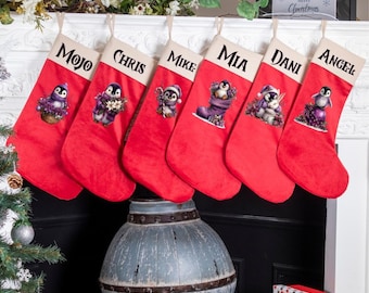 Penguins and Chick Christmas Stocking