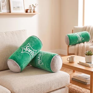 Velvet Bolster Red Bull Pillow – Retro White Accent Cushion, Soda Inspired Decor image 6
