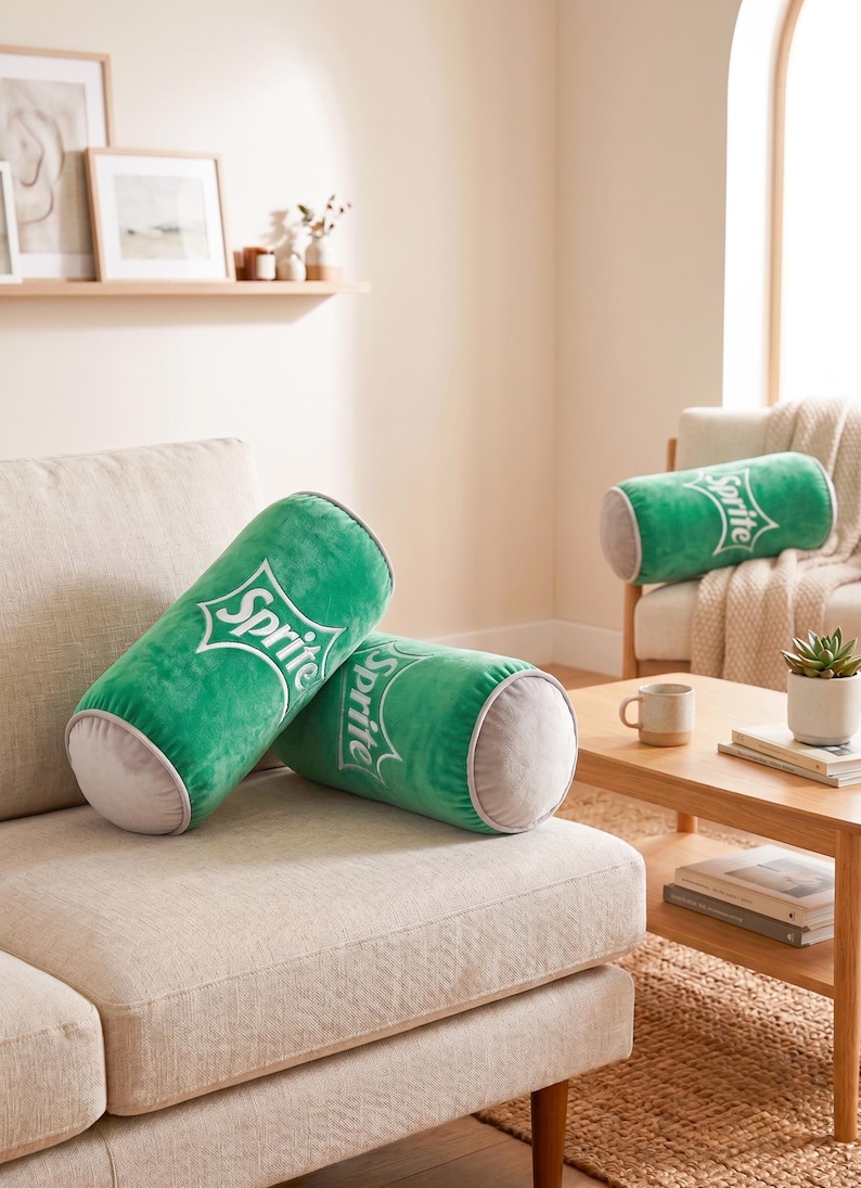 Velvet Bolster Red Bull Pillow – Retro White Accent Cushion, Soda Inspired Decor image 6
