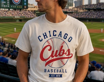 Chicago Baseball Fan Shirt, Fathers Day Gift Shirt,New Dad Shirt,Cubs Fan Shirt,Go Cubs Go Shirt,Retro Chicago Baseball Shirt,Baseball Lover