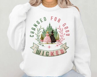 Sudadera vintage Wicked, Elphaba y Glinda, camiseta de musical de Broadway