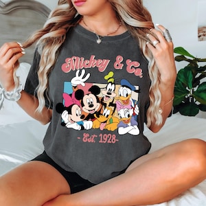 Mickey & Co 1928 Retro Comfort Colors Shirt, Vintage Mickey And Friends Tee, Disney Family Trip Shirt