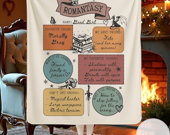 Powrót do Romantasy Good Girl Book Blanket Reading Nook Decor Book Lover Blanket Book Nook Sherpa Blanket Romantasy Merch Reading Blanket