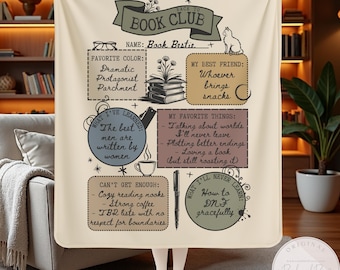 Back to Book Club Book Bestie Reading Blanket Book Lover Blanket Book Nook Sherpa Blanket Book Club Gift Reading Nook Decor Book Blanket