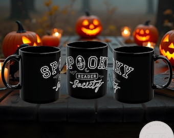 Spooky Reader Society Bookish Mug Book Club Gift Halloween Mug Autumn Mug Bookish Merch Book Lover Mug Fall Mug Halloween Cup Book Mug