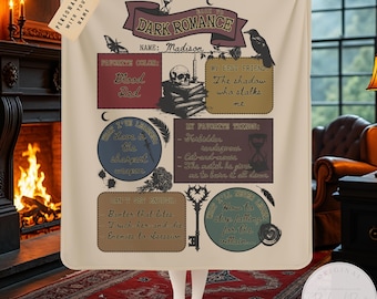 Back to Dark Romance Customizable Blanket Book Blanket Reading Nook Decor Book Lover Blanket Sherpa Blanket Dark Academia Reading Blanket