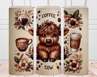 Cute Baby Highland Cow Tumbler Wrap 20 Oz Skinny Tumbler Sublimation ...