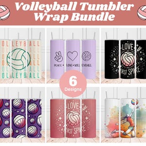 Volleyball Tumbler Wrap Bundle, Volleyball PNG Tumbler Sublimation, Volleyball Tumbler Design, Volleyball Skinny Tumbler Wrap