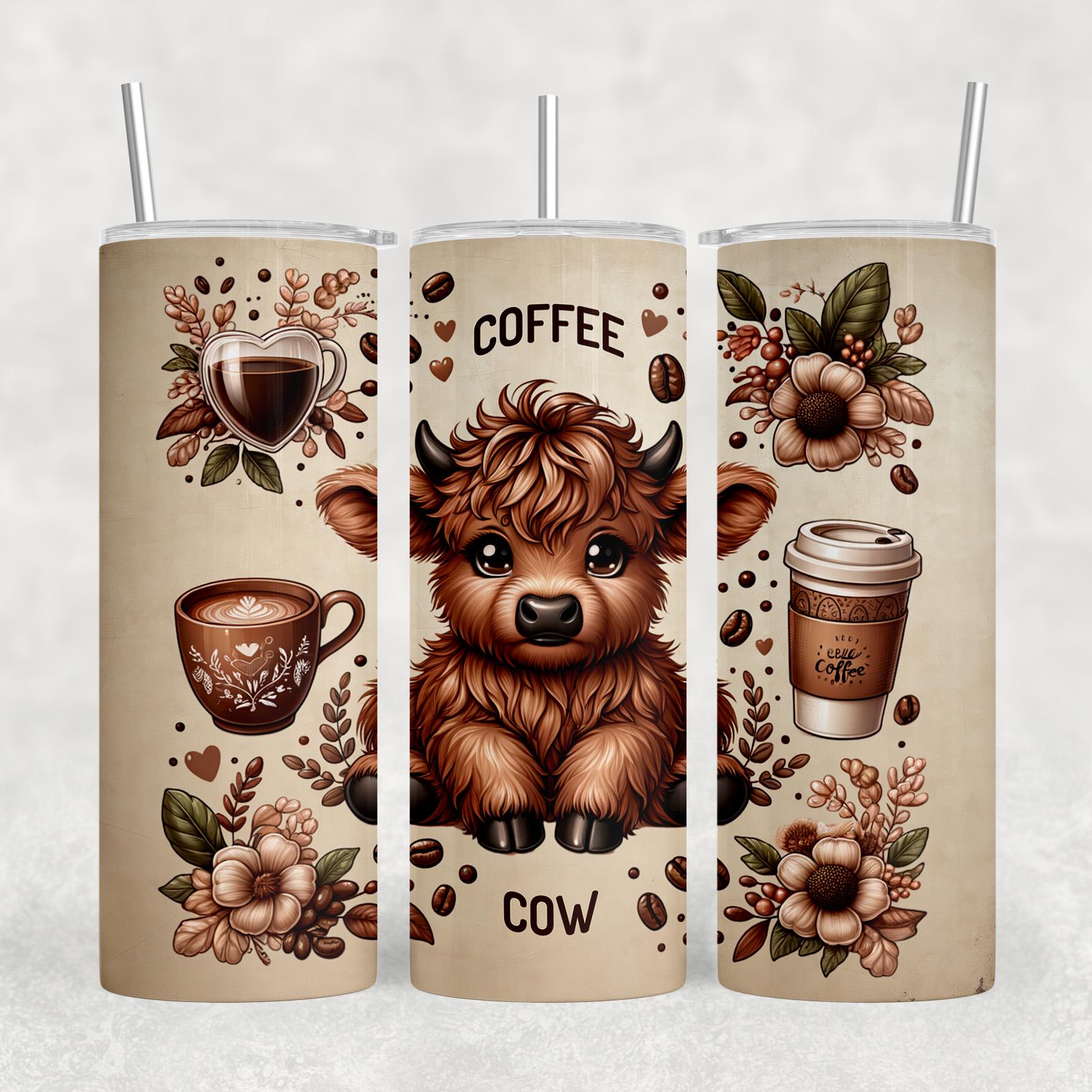 Coffee Baby Highland Cow Tumbler Wrap 20 Oz Skinny Tumbler Sublimation ...