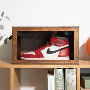 Wooden Sneaker Display Box, Shoe Storage Crate, Sneakerhead Gift Idea, Rustic Boho Home Decor, Collector Display Case