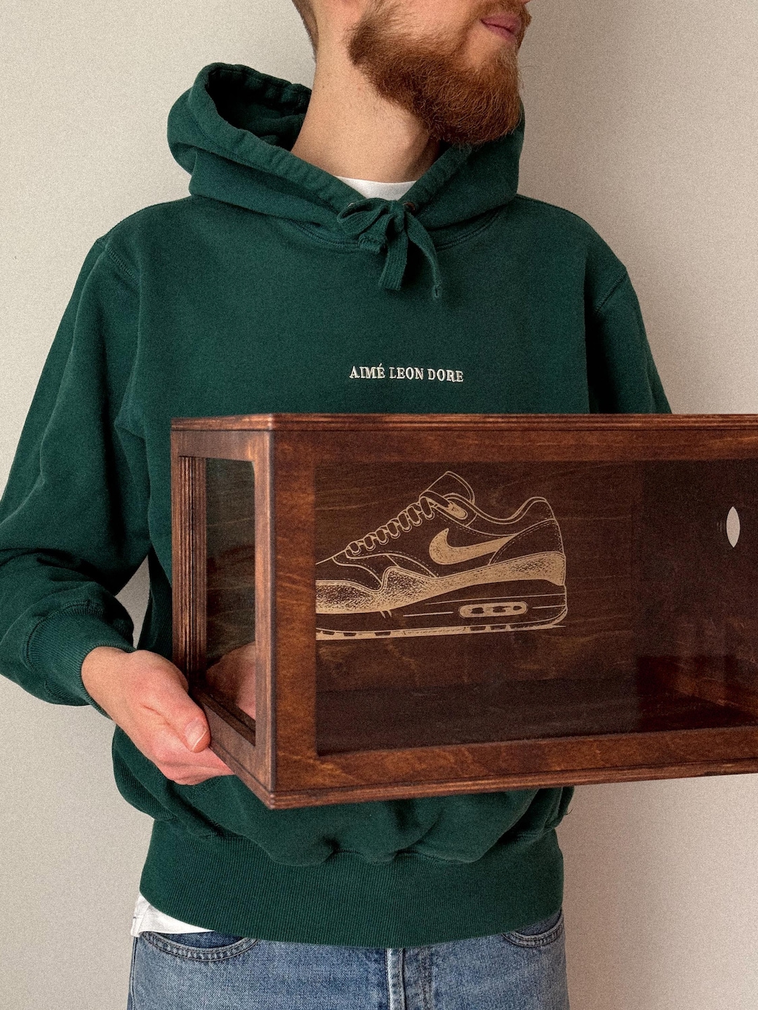 Wooden Sneaker Box, Air Max Shoe Display Case, Engraved Wood Shoe ...