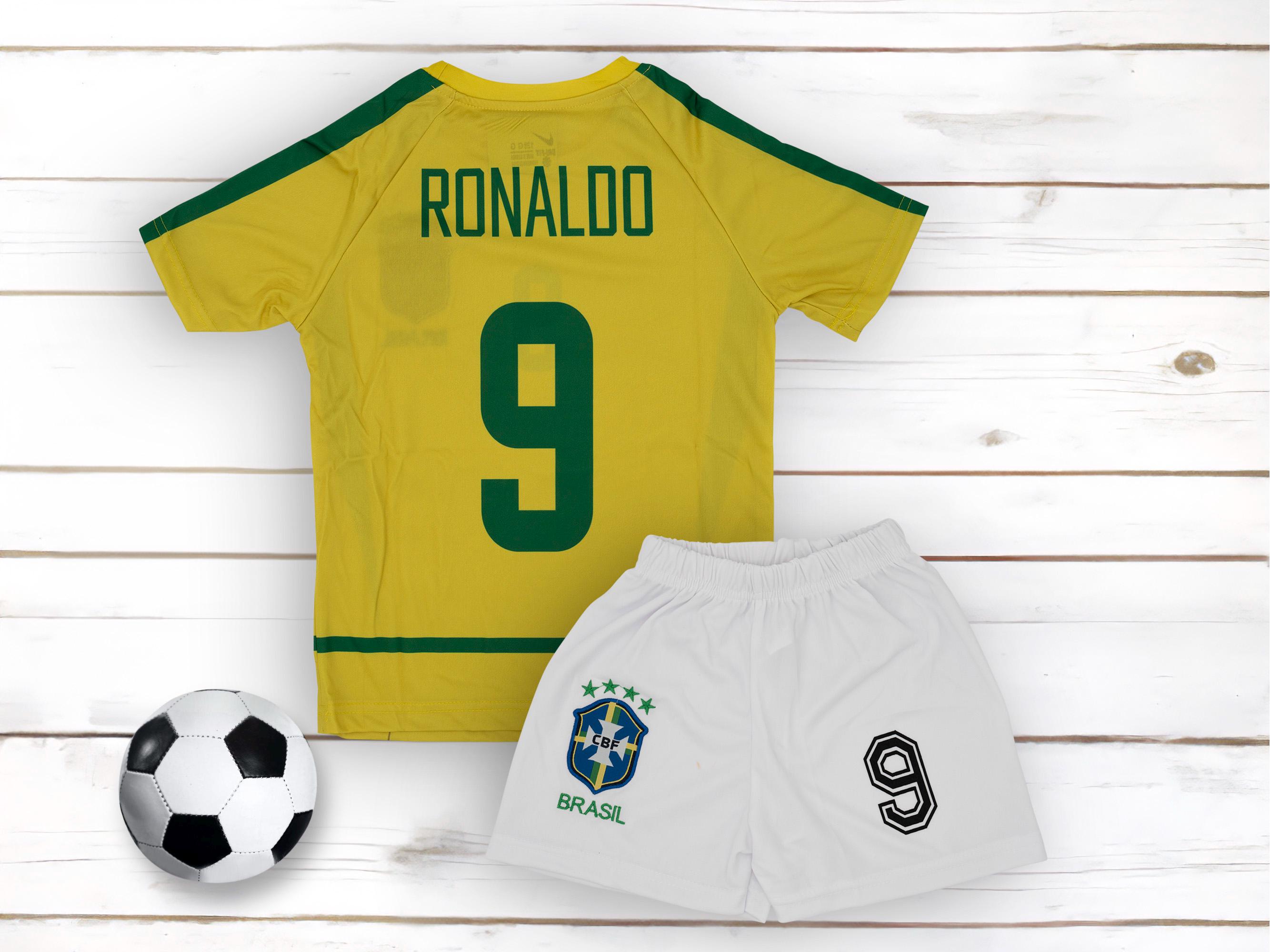 Vintage Retro Brazil #9 Ronaldo Special Champs Edition Boys