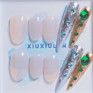 china Advanced industrial palace style armor I Aura Nails/Birthday nails/y2k nails/Party nails/jelly nails//abstract Handmade 3D Colorful