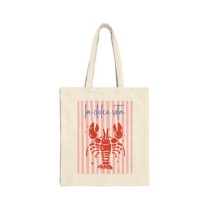 La Dolce Vita Tote Bag, Italian Summer Market Canvas Tote, European Vacation Aesthetic Bag, Back to School Trendy Tote
