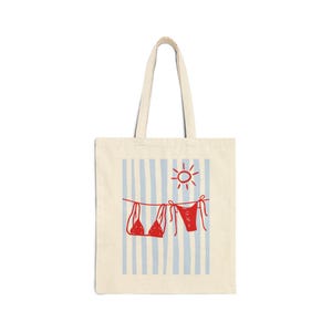 La Dolce Vita Tote Bag, Italian Summer Aesthetic Canvas Tote, Mediterranean Market Bag, European Summer It Girl Bag