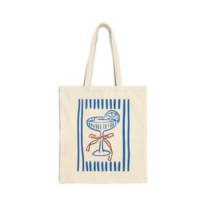 Margarita Tote Bag, Italian Market Tote Bag, La Dolce Vita Canvas Tote, Mediterranean Summer Aesthetic Bag, Trendy Back to School Tote