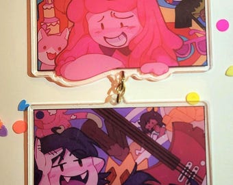 Adventure Time Marceline and Bubblegum Matching Linked Keychain