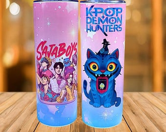 K-pop demon hunters inspired tumbler/huntrix tumbler//Cute tumblers/stainless steel 20 oz tumbler