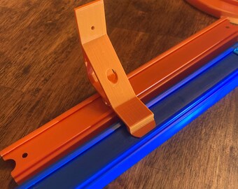 Hot Wheels Track Wall Mount – 3D Printed Black PLA Holder For 1:64 Scale Cars – Handmade In USA