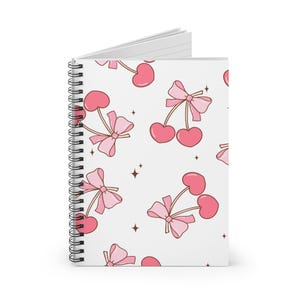 Kirsch Erdbeere Design Spiralblock - Süßes Briefpapier für Studenten, Tagebuch schreiben, Geschenk für Jugendliche, Schulanfang, Kokette