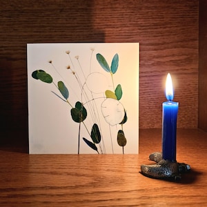 Dream of Green Dried Botanicals Card | Eucalyptus, Silver Dollar, & Hill Flowers | Okanagan Floral Photography | Cards By Susan