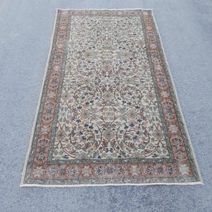 Vintage Floral Turkish Wool Rug - 3.9x7.0 Ft