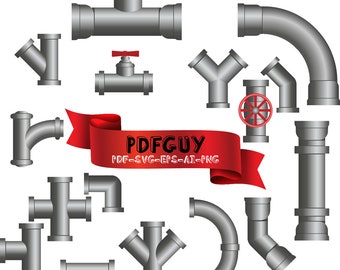 Steel pipes cartoon vector illustration set. Digital images or vector graphics for commercial and personal use.