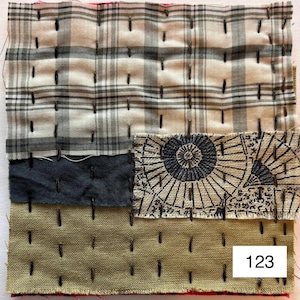 Boro Patches: Indigo Blue & Teal Sashiko Stitched Japanese Fabric