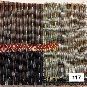 Boro Patches: Indigo Blue & Teal Sashiko Stitched Japanese Fabric