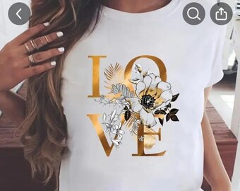 Women&#39;s T-shirt size M, unique creation, Love model, ideal gift for women, local designer