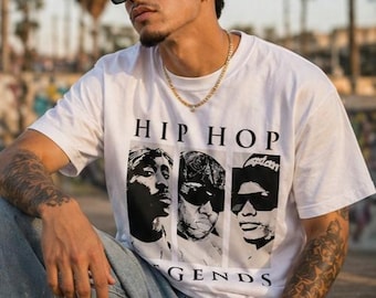 Camiseta de liquidación para hombre Hip-Hop Legends, talla L