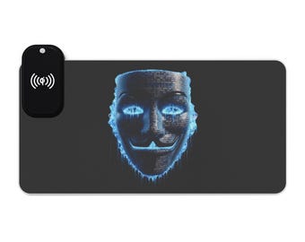 LED Gaming Mouse Pad, Wireless Charging, Anonymous