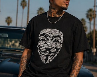 Camiseta de hombre en liquidación, modelo Anonymous, talla M