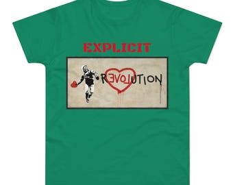 Banksy Art Cotton T-Shirt, Urban Graffiti Graphic Shirt, Streetwear Top for Men