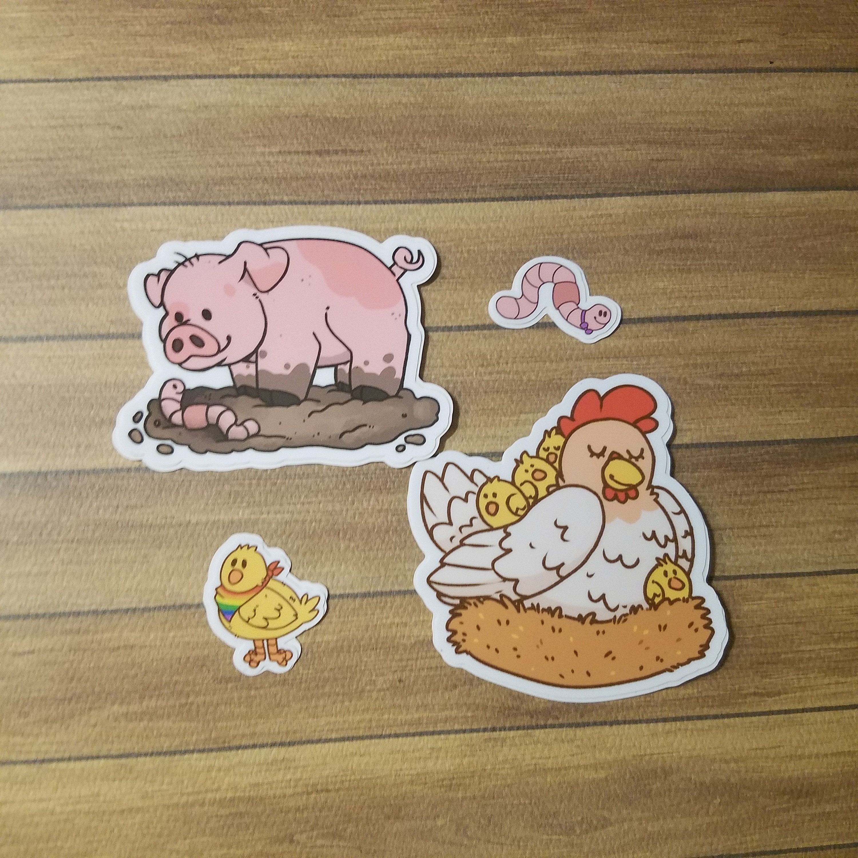 Farm Animals Vinyl Stickers Etsy