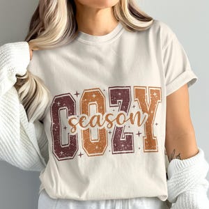 Comfort Colors® Fall Cozy Season T-Shirt, Autumn Fall Shirt, Thanksgiving Shirt, Pumpkins Shirt, Checkered Pumpkin Shirt