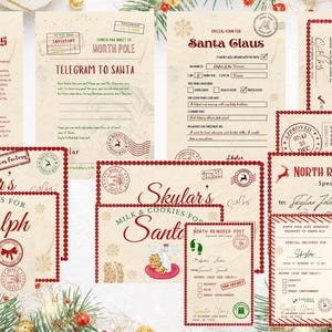 Carta vintage para o Papai Noel Pacote de Natal