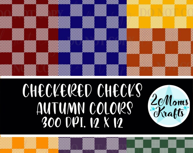 Checked Background Fall Color 7 Seamless Patterns- Checkered Checks-autumn Colors - Etsy