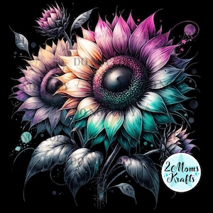 Clip Art- Colorful Sunflower Bursts Part 3