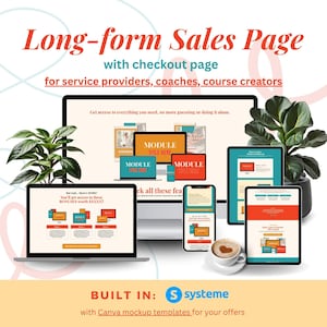 Systeme.io Funnel Templates | High-Converting Long-form Sales Page for Coaches, Creators, and Service Providers | Retro-themed