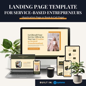Systeme.io Landing Page Template For Coaches and Service Providers | Book-A-Call Funnel Template | Long Form Sales Page Design