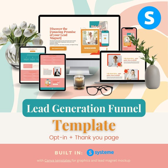 Retro Lead Generation Sales Page: Systeme.io Funnel Template