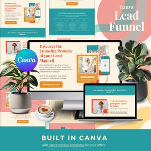 Canva Lead Funnel Template | Retro Funnel Templates for Service Providers | Long-Form Lead Page Design  | Colorful Landing Page Template