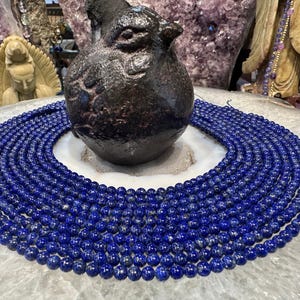 Lapis lazuli 4mm round gemstone beads