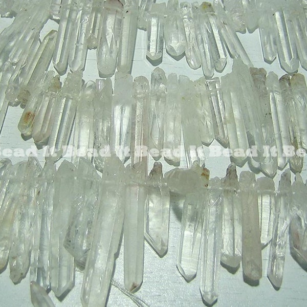 Raw Natural Rock Crystal Point Pendant Gemstone Beads