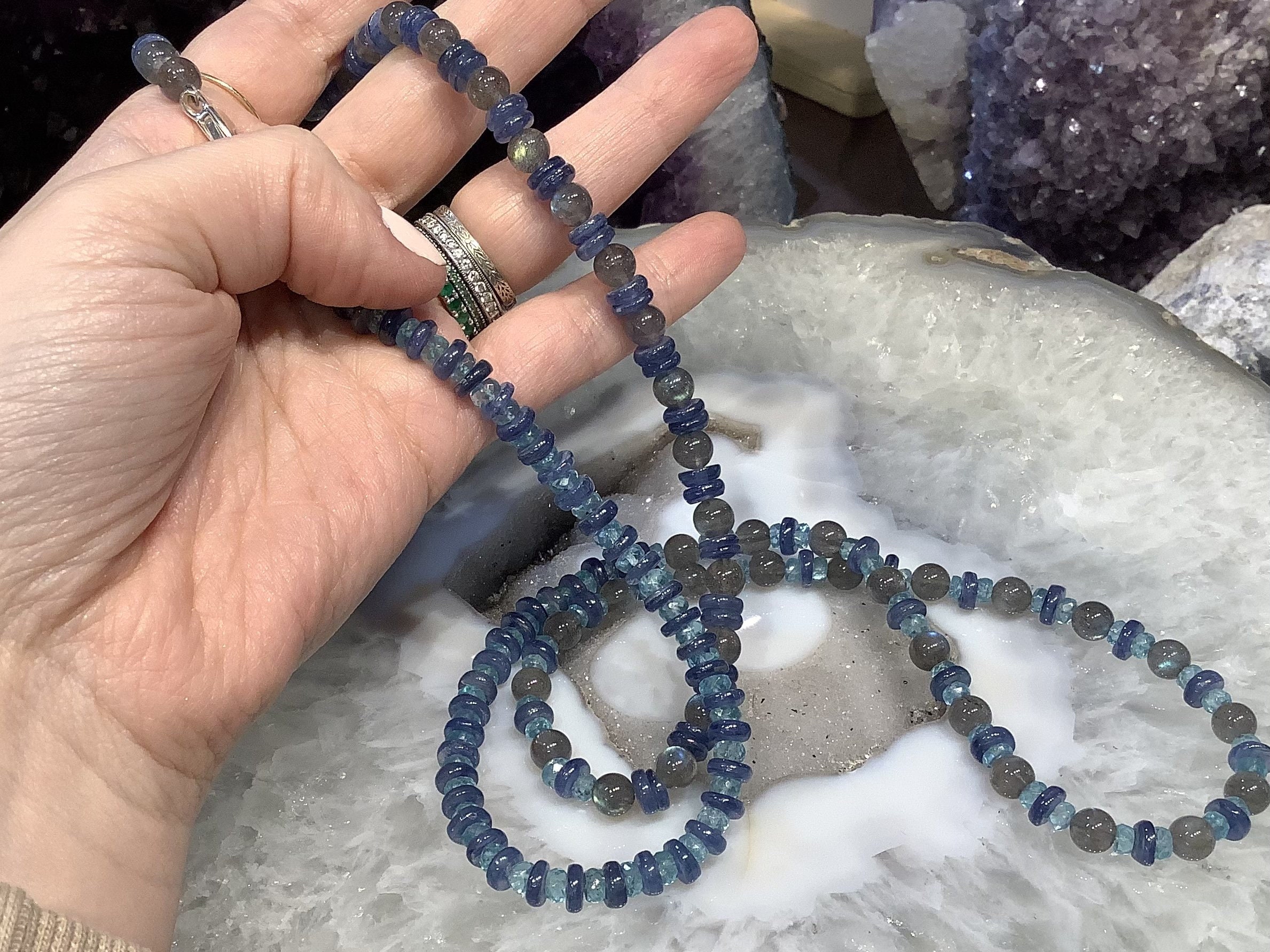 Superb Kyanite & Labradorite Gemstone Necklace Etsy Australia