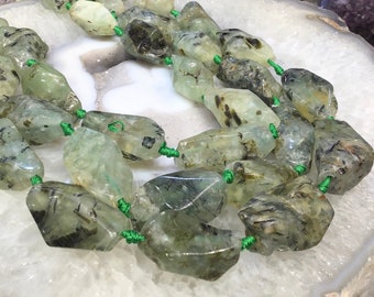 23-36mm Prehnite nugget gemstone beads