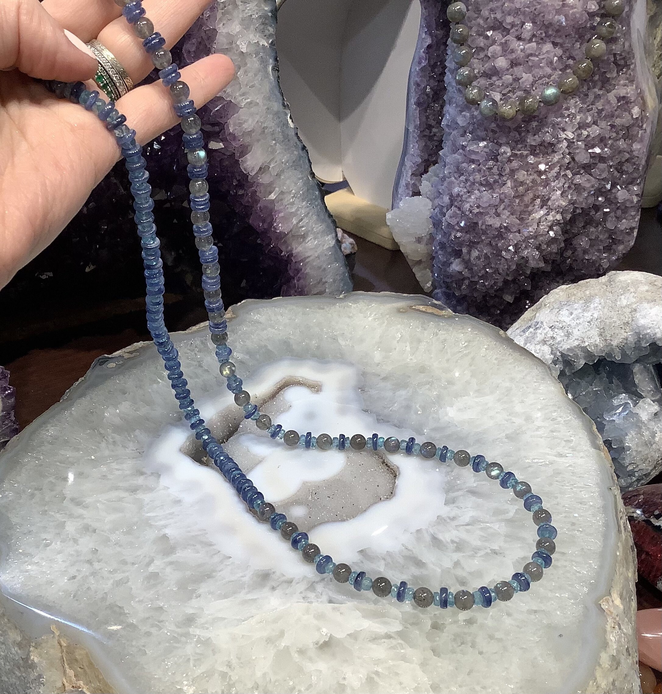 Superb Kyanite & Labradorite Gemstone Necklace Etsy Australia