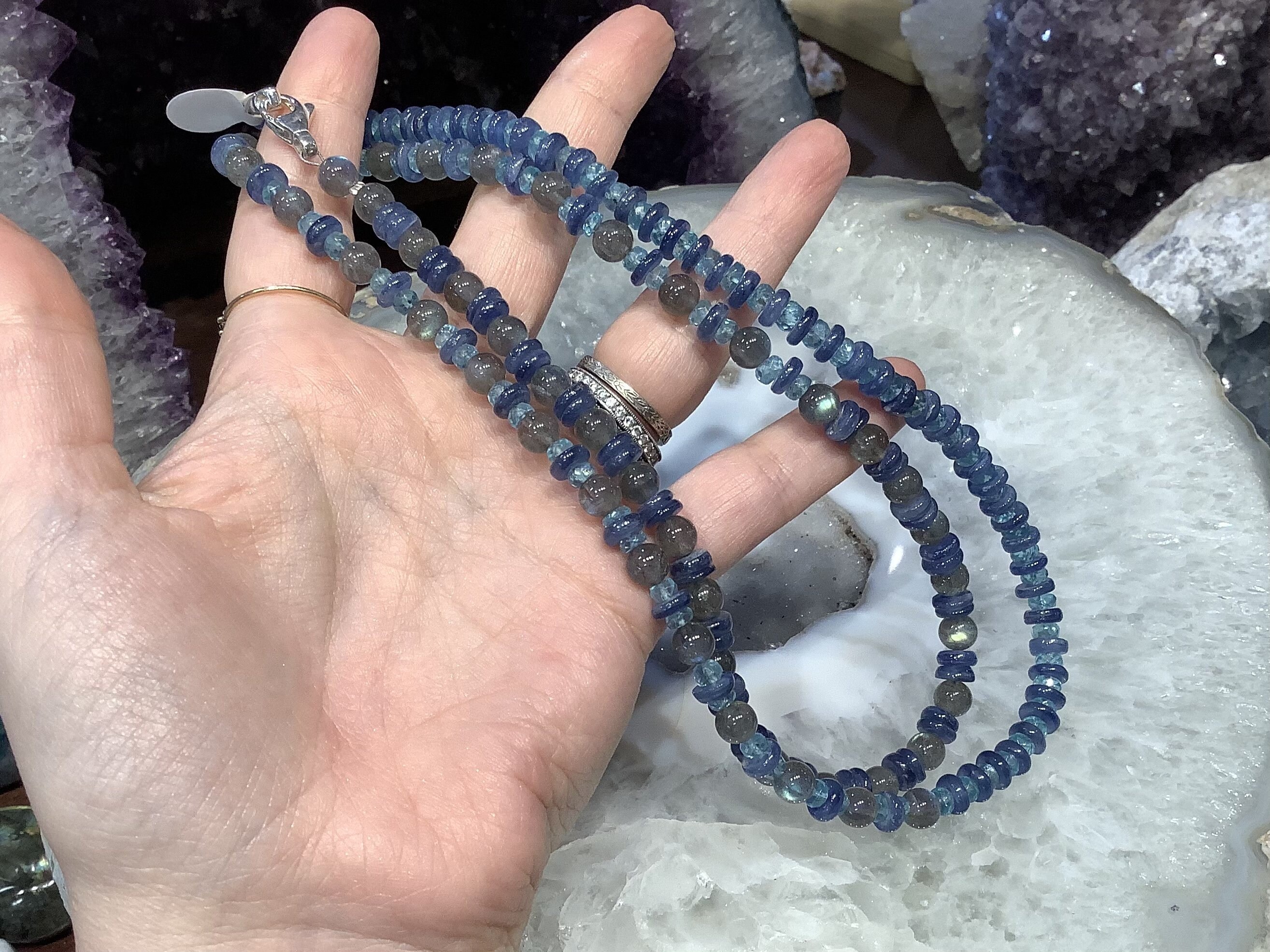 Superb Kyanite & Labradorite Gemstone Necklace Etsy Australia