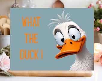 Glass Chopping Board. 'What The Duck' Glass Worktop Saver. Farmhouse Kitchen Decor. Cottage Core Gifts. Cooks Birthday. Housewarming Gift.